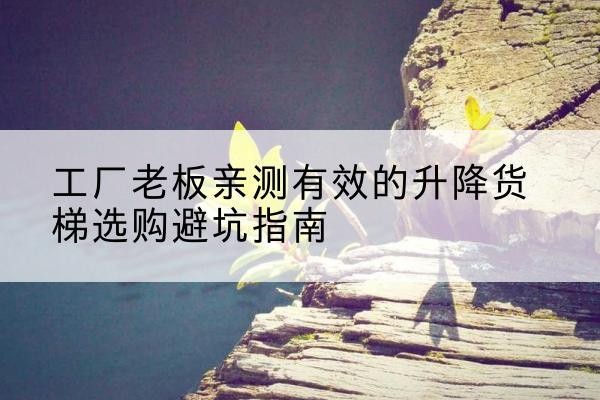 辰溪升降货梯怎么选-工厂老板亲测有效的升降货梯选购避坑指南