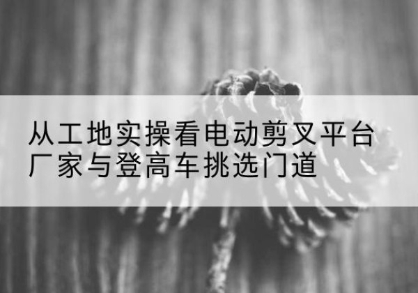 辰溪电动剪叉升降平台厂家-从工地实操看电动剪叉平台厂家与登高车挑选门道