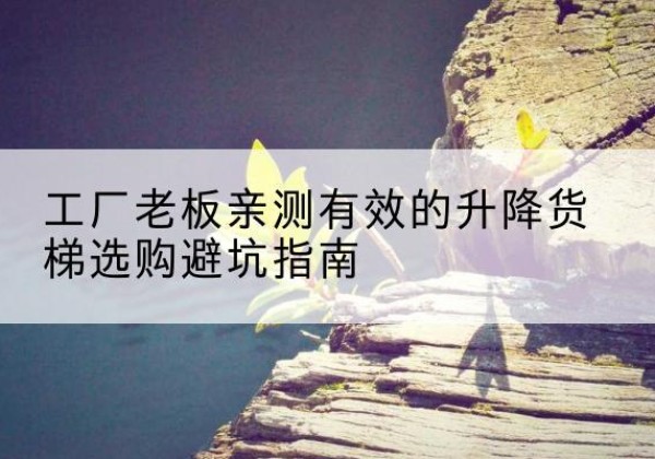 辰溪升降货梯怎么选-工厂老板亲测有效的升降货梯选购避坑指南